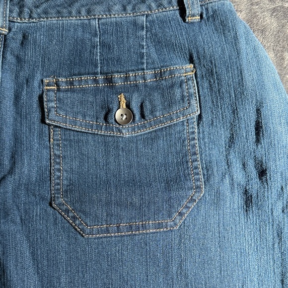 Croft & Barrow Blue Denim Mini Skort size 10P Comfort Classic Summer Fall Petite - Picture 7 of 7